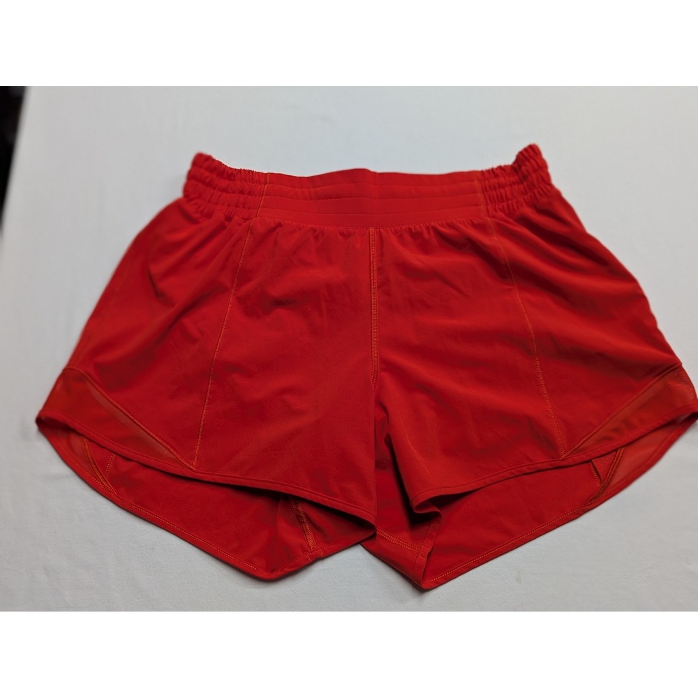 Lululemon Hotty Hot High-Rise Lined Short 4" Red Size 8 LW7AYXT Activewear